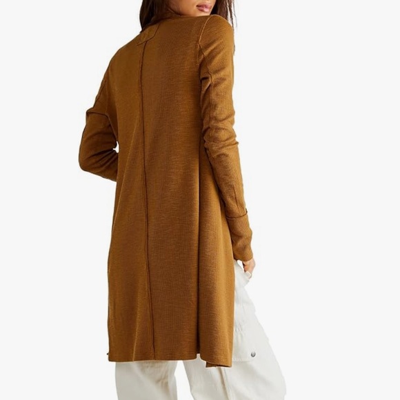 Free People We The Free Gia Cardigan/Dress in Warm Tobacco - Picture 2 of 11